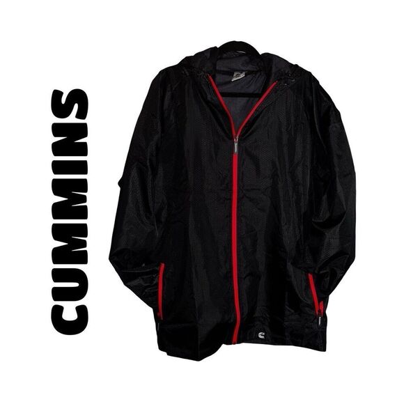 Cummins Black Rain Jacket Lightweight Men's Size 2XL - Picture 1 of 13